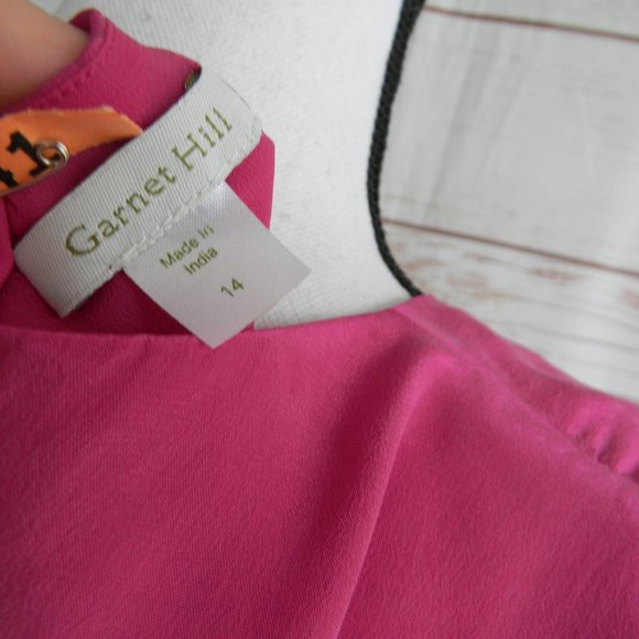 GARNET HILL WM'S 100% SILK SHORT SLEEVE AIRY BREEZY DRESS SZ 14 - Picture 5 of 6